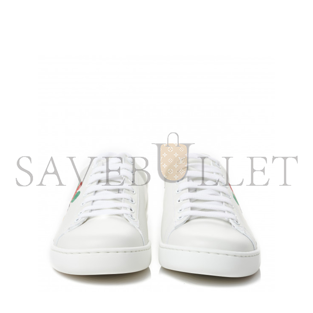 GUCCI CALFSKIN MIRO SOFT TENNIS EMBROIDERED WOMENS ACE SNEAKERS 602684